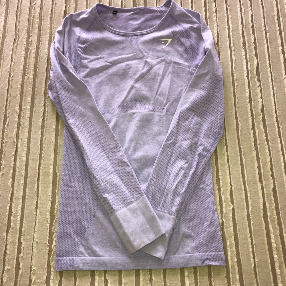Gymshark Purple Long Sleeve Athletic Top Small